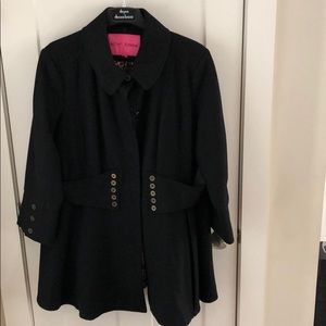 Betsy Johnson black wool winter coat